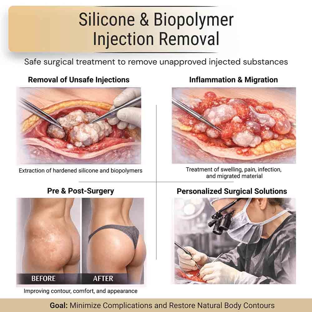 Silicone Biopolymer Injection Removal Surgery NYC